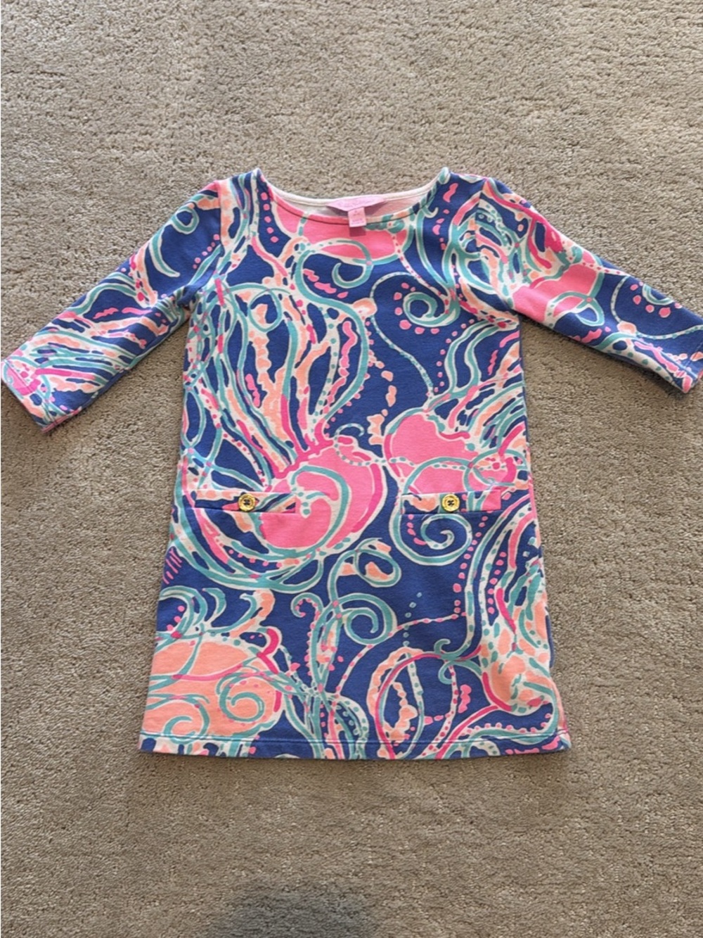 Lilly Pulitzer Navy, Pink & Aqua Swirl Girls' Dress